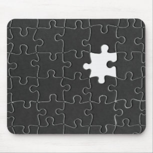 Mousepad Você Me Completa Romântico Jogo de Montar Preto e