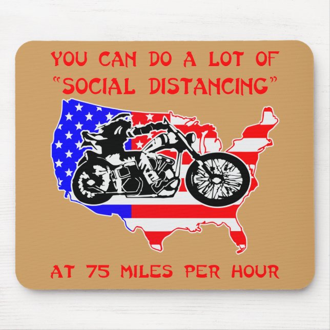 Mousepad Você Pode Fazer Muita Distância Social A 75mph (Frente)