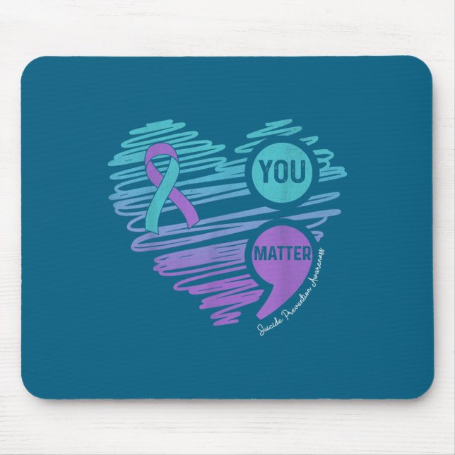 Mousepad Você Prevenção do Suicídio Conscientização Semicol (Frente)