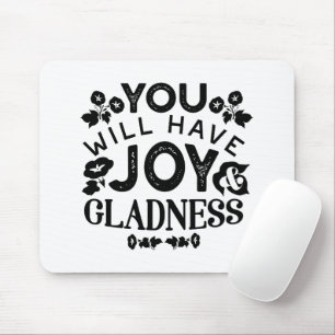 Mousepad Você Terá Alegria e Felicidade Citação Inspiradora