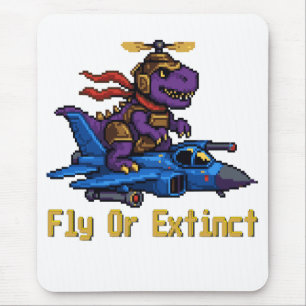 Mousepad Voe Ou Pixel Art Dinossauro Extinto Piloto Caça