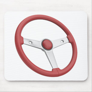 Mousepad Volante de couro vermelho vintage