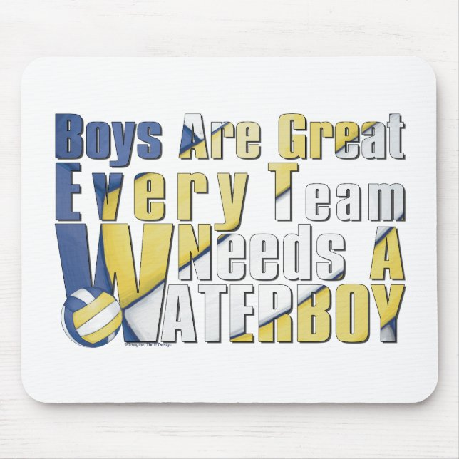 Mousepad Voleibol de Waterboy em azul e amarelo (Frente)