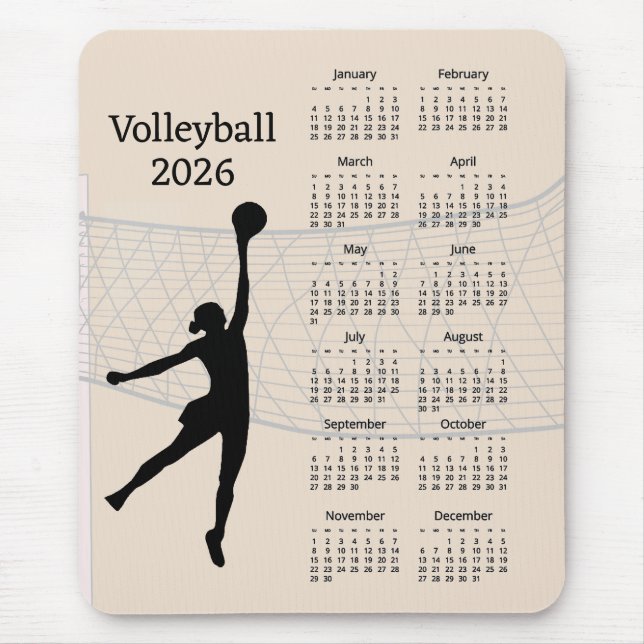 Mousepad Volleyball 2026 Calendar (Frente)