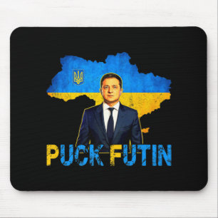 Mousepad Volodymyr Zelensky Puck Futin Memória Eu Fico Com