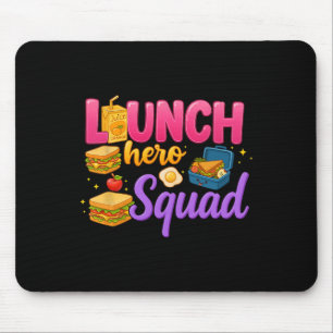 Mousepad Volta às compras da senhora do almoço escolar Esqu