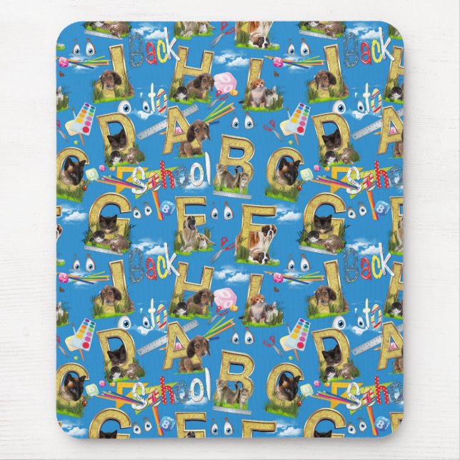 Mousepad Voltar à Escola ABC Repetir Design (Frente)