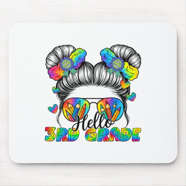 Mousepad Voltar à Escola Tie Dye Olá 3ª Série Coque Desarru (Frente)