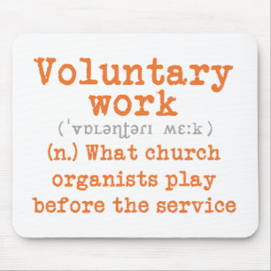 Mousepad voluntário do trabalho para organistas