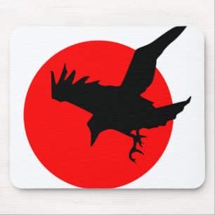 Mousepad Voo Crow Voando Silhouette Raven Voo Sol