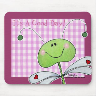 Mousepad Voo Dragão em Gingham Rosa