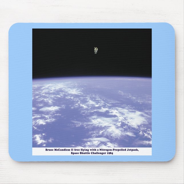Mousepad Vôo livre de McCandless do astronauta com Jetpack (Frente)