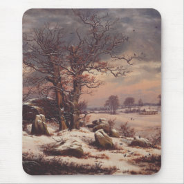 Mousepad Vordingborg no Inverno por J.C. Dahl Arte Fina