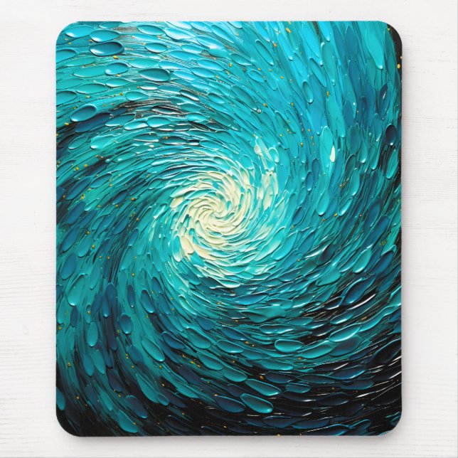 Mousepad Vórtice Abstrato de Oceano Turquesa (Frente)