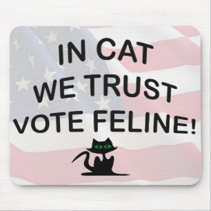 Mousepad Vote Cat com Bandeira Americana