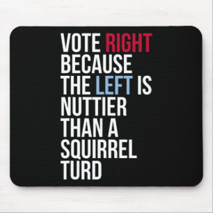Mousepad Voto Engraçado Direita Esquerda Esquilo Mais Louco