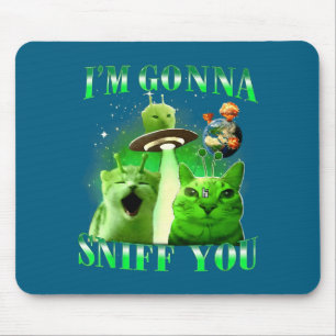 Mousepad Vou cheirar meme de gato vintage para homens e mul