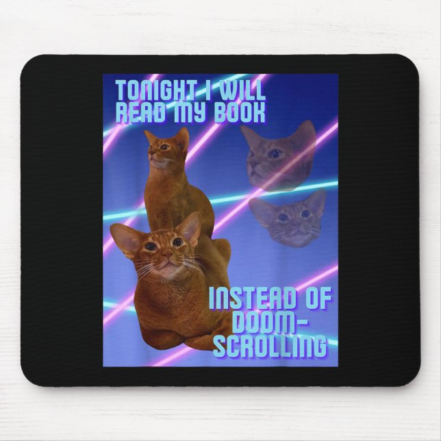 Mousepad Vou ler meu livro em vez de doomscrolling  (Frente)