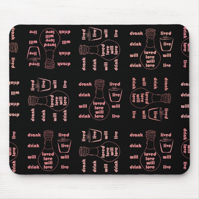 Mousepad Vou viver, amar e beber (Frente)