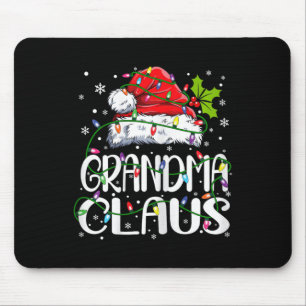 Mousepad Vovó Claus Natal Luzes Pajama Combate Familiar