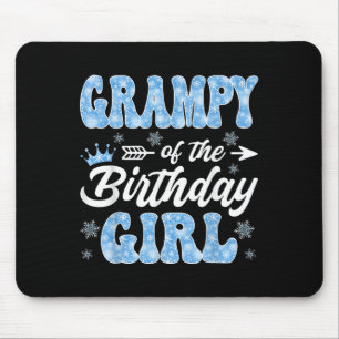 Mousepad Vovô Da Garota De Aniversário Flocos De Neve Inver