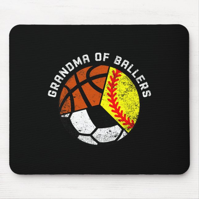 Mousepad Vovó De Ballers Diversão De Futebol De Softball Ba (Frente)
