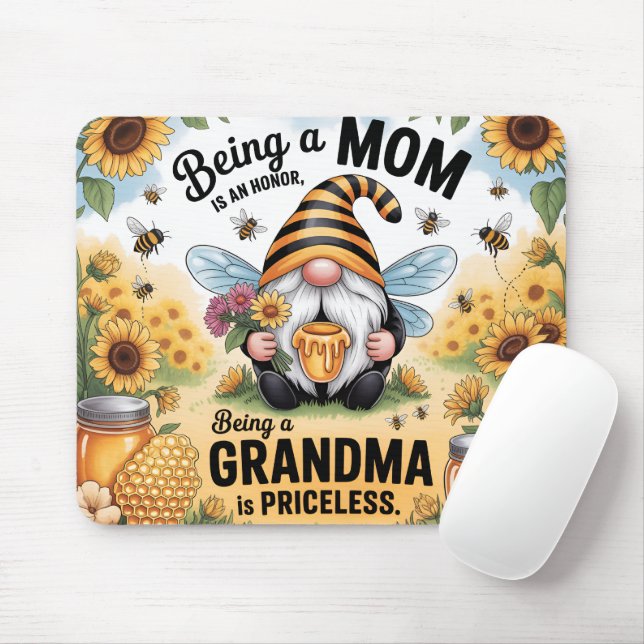Mousepad Vovó Gnomo Fofa Caneca (Com mouse)