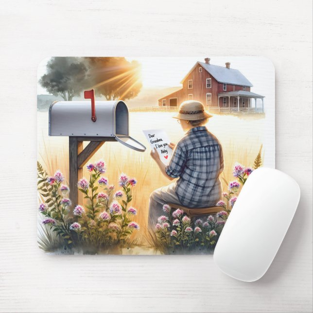 Mousepad Vovó lendo uma carta do neto (Com mouse)