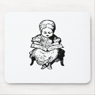 Mousepad Vovó Leu uma Ilustração de Cartoon de História