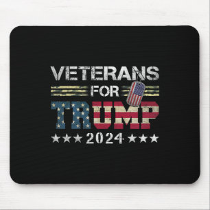 Mousepad Vovô pai Veteranos Para Trump 2024 American Flag