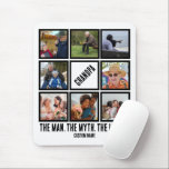 Mousepad Vovô personalizado a lenda do mito do homem 8 Cola<br><div class="desc">Vovô personalizado o homem mito a lenda 8 Colagem de Fotos. Personalize este presente de dia de os pais para avós com 8 fotos e nome.</div>