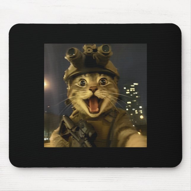 Mousepad Waactical Cat Meme  (Frente)