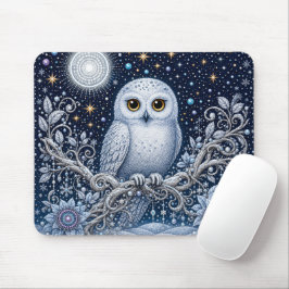 Mousepad Wächterin der Winternacht im Sternengarten