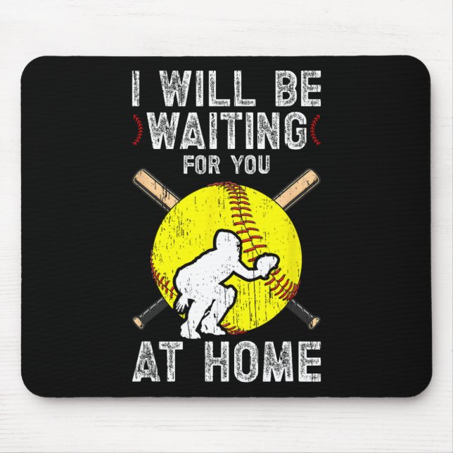 Mousepad Waiting For You Girls Softll Catcher Softll Player (Frente)