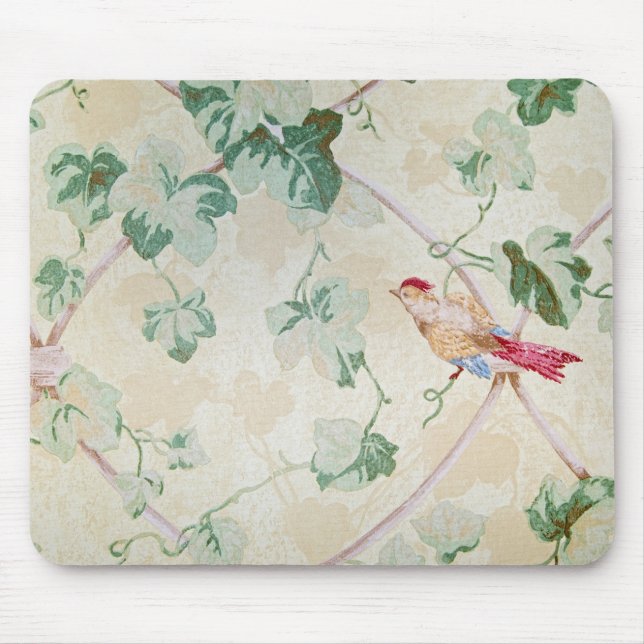 Mousepad Wallpaper sobre aves e Ivy (Frente)