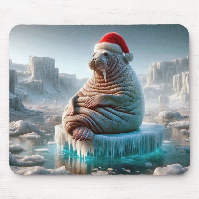 Mousepad Walrus Vestindo um Papai Noel (Frente)