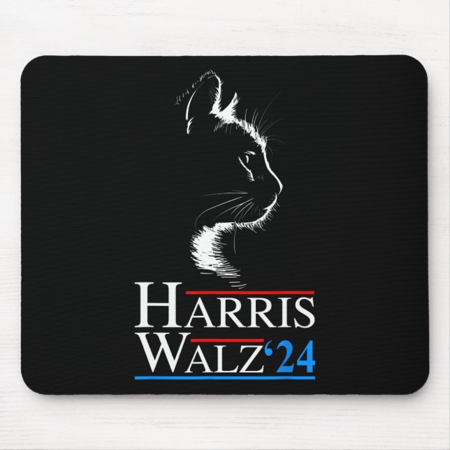 Mousepad Waltz 2024 Cat Election Kamala Harris Tim Walz 202 (Frente)