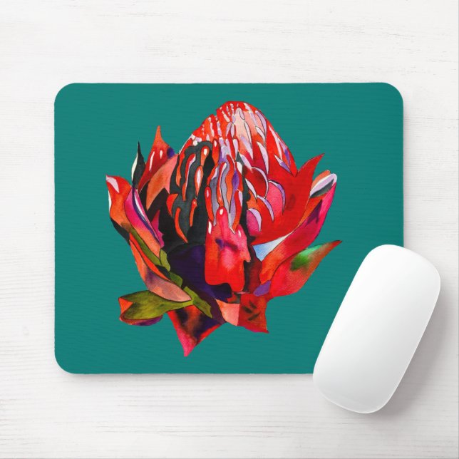 Mousepad Waratah, cor-de-água natural da Austrália (Com mouse)
