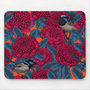 Mousepad Waratah Vermelho e forras-de-fada