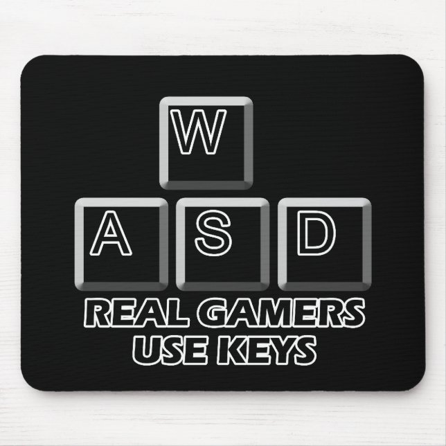 Mousepad WASD - Chaves reais do uso dos Gamers (Frente)