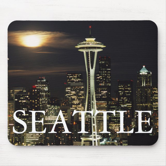Mousepad Washington, Seattle, Silhueta noturna do Kerry 2 (Frente)