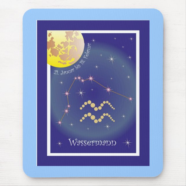 Mousepad Wassermann 21. Januar bis 18. Fevereiro Mauspad (Frente)