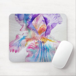 Mousepad Watercolor Iris Flower Painting irises