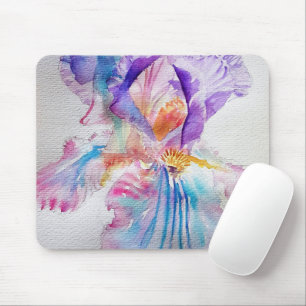 Mousepad Watercolor Iris Flower Painting irises