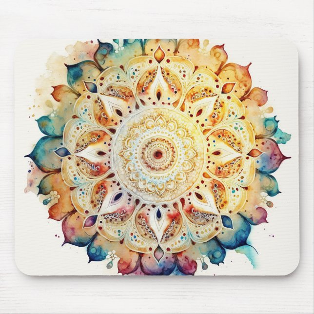 Mousepad Watercolor Mandala (Frente)