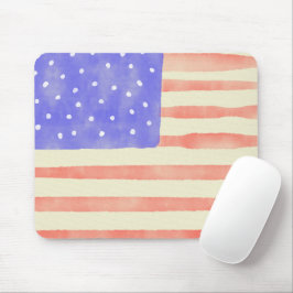 Mousepad Watercolor rustic bandeira americana