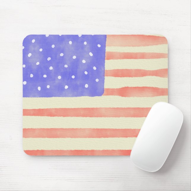 Mousepad Watercolor rustic bandeira americana (Com mouse)
