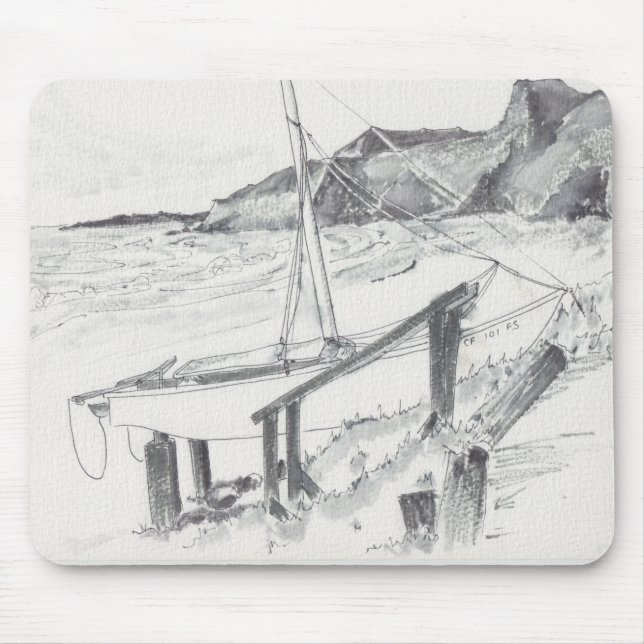 Mousepad Watercolor Sketch "Crystal Cove" (Frente)
