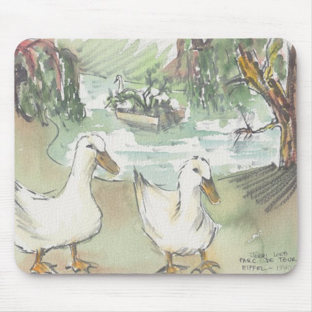 Mousepad Watercolor Sketch "Ducks/Paris" (Frente)