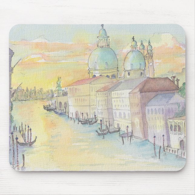 Mousepad Watercolor Sketch "Veneza Itália" (Frente)